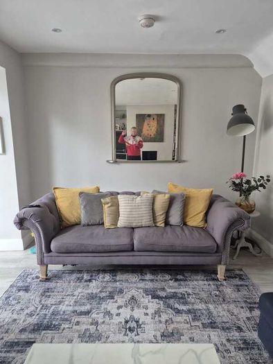 3 seater Chesterfield couch grey PRICE DROP