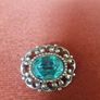 Vintage Brooch Silver with Turquoise Stone Image 2