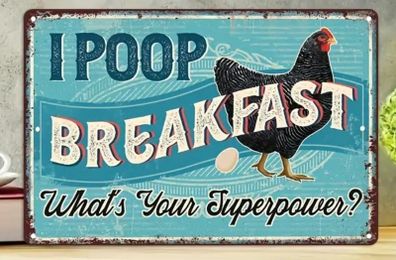 Chicken Superpower : Metal Sign