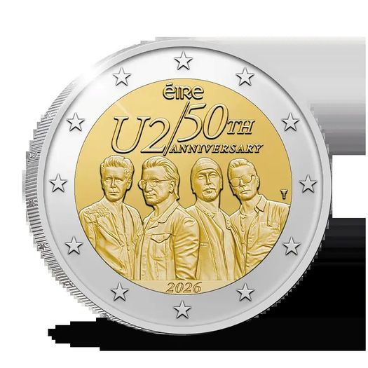 2026 Ireland 2 Euro Commemorative Coin - U2. Proof