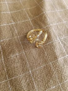 Thailand Gold Costume Jewellery Ring with White Stone