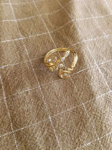 Thailand Gold Costume Jewellery Ring with White Stone