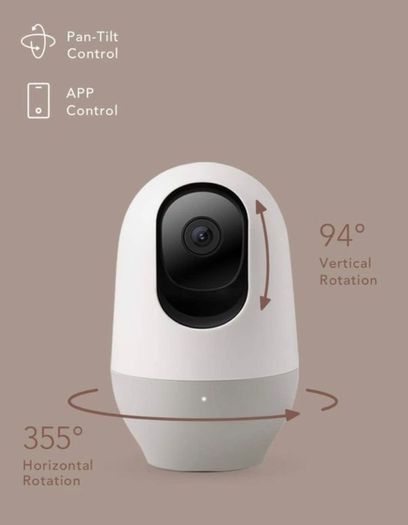 Baby Monitor WiFi Dog Pet Camera Indoor,360-degree Wireless IP Camera,1080P Home Security Camera,Motion Tracking,Night Vision,Works with Alexa