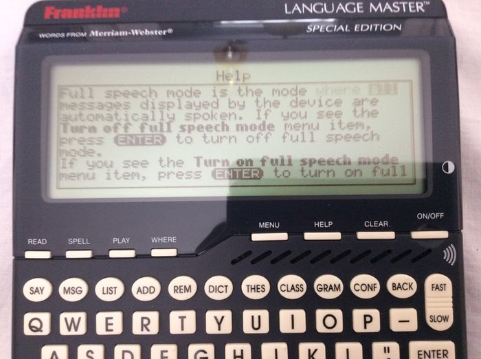 Franklin. Language Master. Words from Merriam-Webster. Special edition, model LM-6000SEV