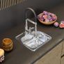 Sink with Siphon 38 x 38 cm - Built-in Steel Sink - Stainless Steel Sink with Tap Hole Image 6