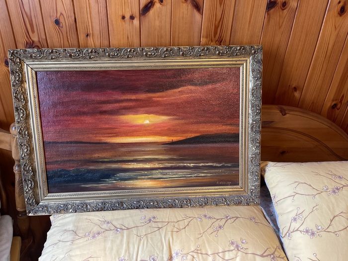 2 original Rita Henchy paintings for sale in original antique frame