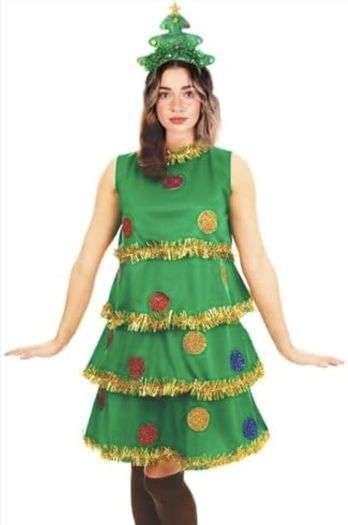 5-Piece christmas tree tostume set for women