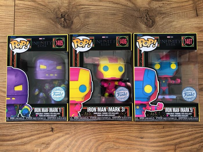 Funko Iron Man Blacklight Bundle (3 Pops)