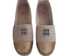 Miu Miu Inspired Linen Platform Espadrilles with Glitter