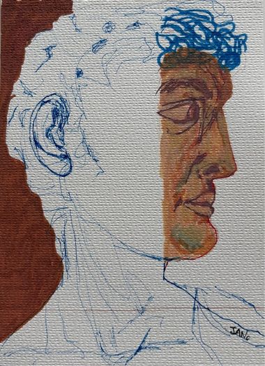 Original Art Original Drawing 'Part Roman' Irish Art abstract painting