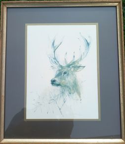 'Royal Stag' Watercolour Signed Mads Stage