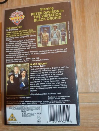 Doctor Who VHS The Visitation/Black Orchid in very good condition