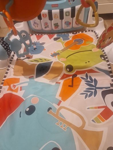 Fisher-Price Glow and Grow Kick & Play Piano Baby Gym Blue