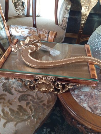 Vintage wall mirror with marble shelf