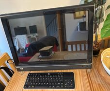 Vintage HP TouchSmart and wireless Logitech keyboard