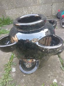 Large Ceramic Herb / Strawberry Pot