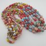 Antique Mix Venetian Style MultiColor Eyes Glass Beads Necklace Image 9