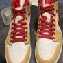 Jordan 1 mid "Light Curry Cardinal Red" Image 3