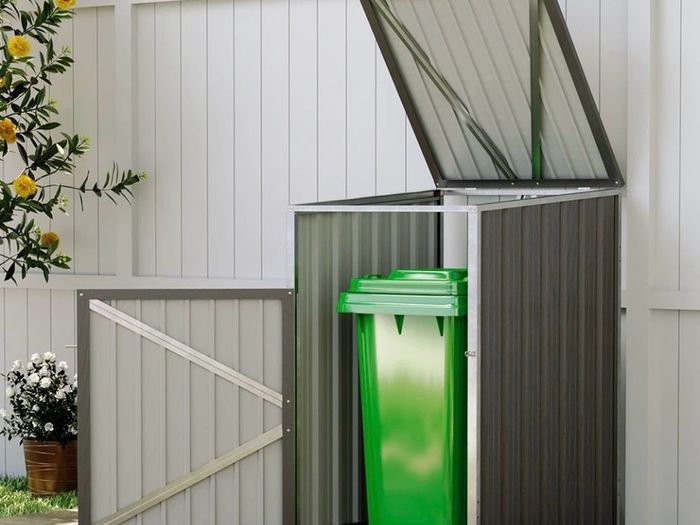 Triple Metal Wheelie Bin Shelter Shed Storage NEW