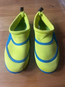 Kids/Junior Lime Green & Blue Aqua Shoes (Water Shoes)