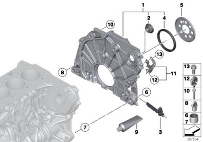 Original BMW Timing case cover (11148591627)