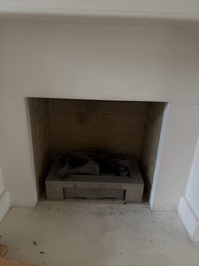Cream Marble Fireplace Surround & Matching Hearth