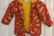 Hatley Boys Construction Trucks Raincoat  Size 4 Years