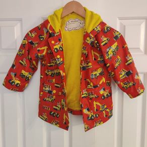 Hatley Boys Construction Trucks Raincoat  Size 4 Years