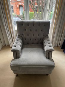 Armchair lovely grey velvet
