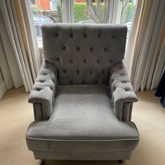 Armchair lovely grey velvet