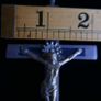 Antique pectoral cross crucifix ebony wood inlay - skull with crossbones Image 9