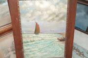 Marine Scene oil on board c1900