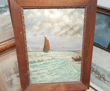 Marine Scene oil on board c1900