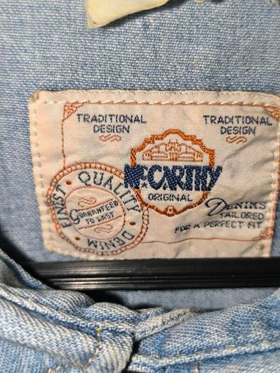Vintage Mc carthy pearl snap denim shirt size XL