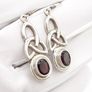Vintage Sterling Silver And Garnet Earrings Image 5