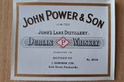 John Power &amp; son Dublin whiskey label