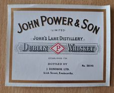 John Power & son Dublin whiskey label