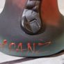 Rare Franz Caffrey Art Nouvau Tall Abstract Glass Vase Red Black Snake Irish 9" Image 4
