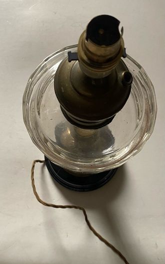 Vintage Converted Cut Glass & Brass Table Lamp  Fully Rewired