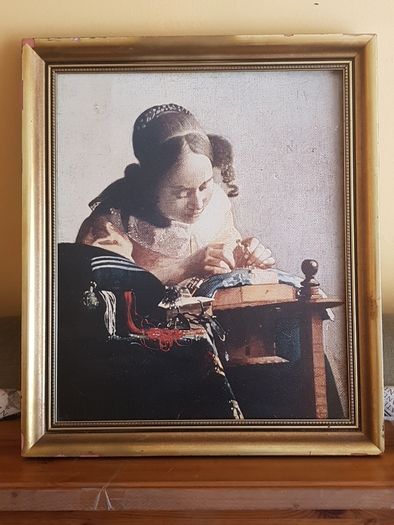 Vintage "The Lacemaker" by Jan Vermeer