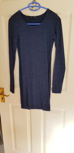 H&M Navy Long Sleeve Mini Dress - Size 8