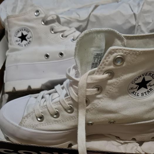 White chunky converse lugged