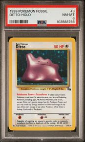 1999 Pokemon Fossil - Ditto Holo 3/62 PSA 8