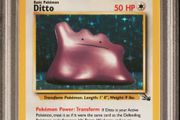 1999 Pokemon Fossil - Ditto Holo 3/62 PSA 8