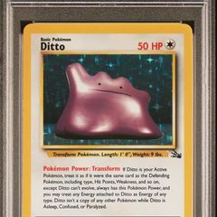 1999 Pokemon Fossil - Ditto Holo 3/62 PSA 8