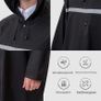 Brand New Waterproof Poncho Long Reusable Reflective Tape Adjustable Hood. Image 4