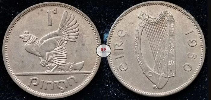 [#2315] - Ireland 1950 | Irish 1d | One Penny | KM.11 | UNC