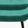 Accent Chair with Footstool Set, Tufted Upholstered Armless Lounge Chair with Pillow and Steel Legs for Living Room, Bedroom, Green Image 6