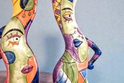 Abstract pair of Picasso candlesticks