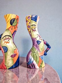 Abstract pair of Picasso candlesticks